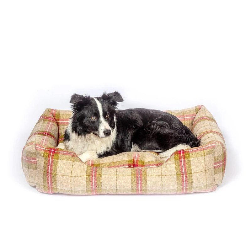 Danish Design Newton Moss Orange Brown Check Machine Washable Dog/Puppy Snuggle Bed 23 Inch