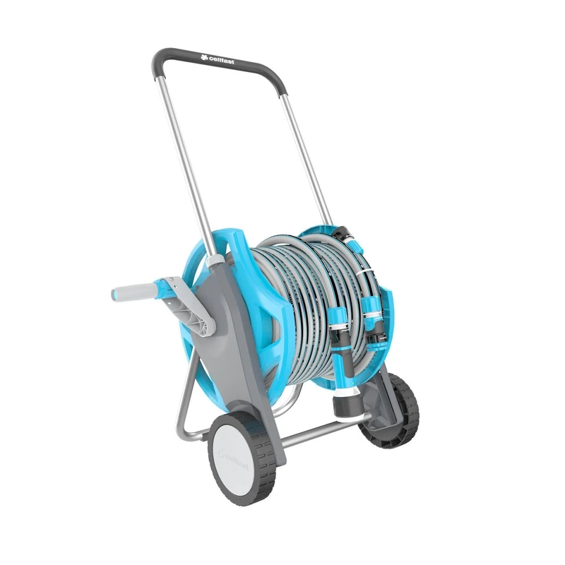 Cellfast Garden Set DISCOVER, Hose Trolley with Hose 1/2" 20m, includes Sprinkler, 2 Connectors and Connection Set, Aluminium, Lightweight, Resistant to Corrosion, 55-620 - Image 1
