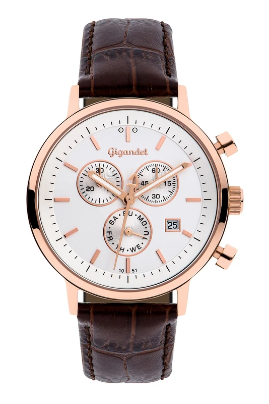 Gigandet Classico Men's Analogue Chronograph Quartz Watch Brown Rose Gold G6-006 - Image 1