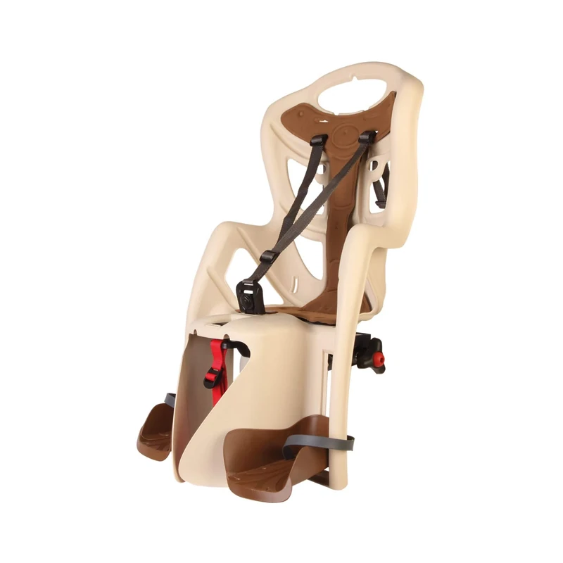 BELLELLI b Pepe – Siège arrière pour vélo – pour enfants jusqu'à 22 kg, de 3 à 8 ans – Se fixe au porte-bagages – Beige et marron