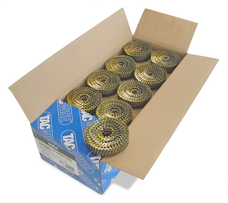 Tacwise 0994 Bright Flat Top Coil Nails Type 2.1 x 35 mm, Diamond Point, Ring Shank, 16° Inclined, Wire Collated, Pack of 14,400