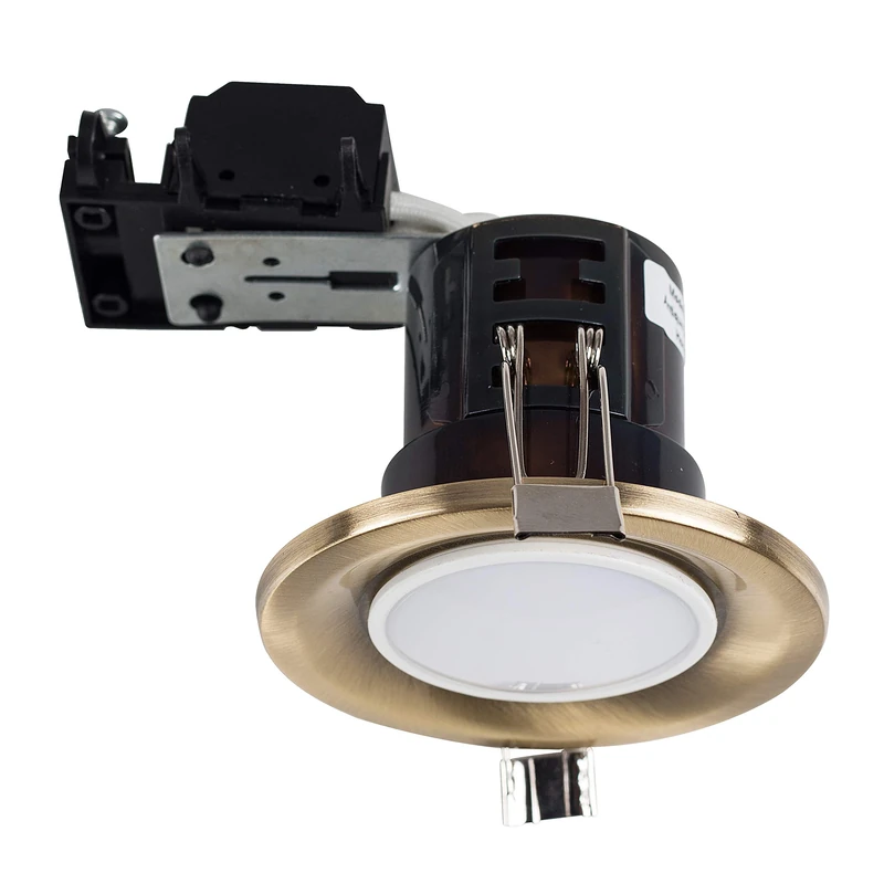 MiniSun | Modern Fire Rated Antique Brass GU10 Recessed Ceiling Downlight/Spotlights | Recessed Lighting, Home Décor & Improvement Essential | Pack of 10