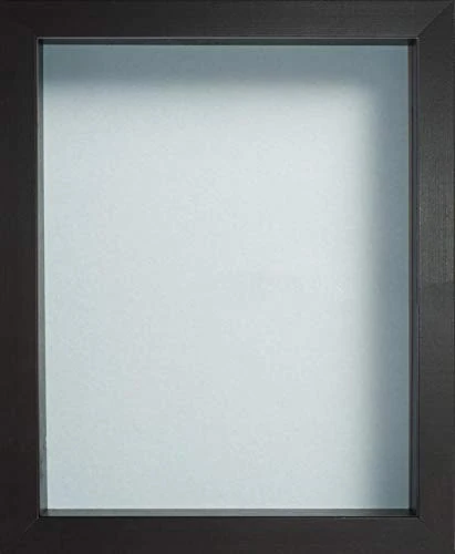 Radcliffe Black Wooden Deep 3D Box Frame 24x20 inch, Light Blue Backing Board * Choice of Sizes* Fitted with Perspex