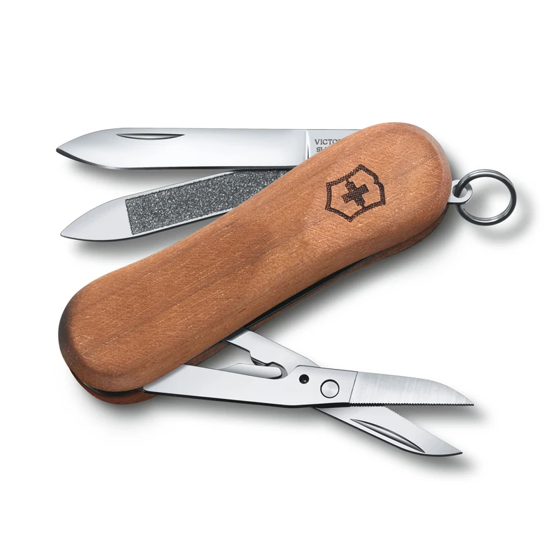 Victorinox, Executive 81 Wood, Swiss Army Pocket Knife, Small, Multi Tool, Camping, 5 Functions, Blade, small, Nail file, Nail cleaner