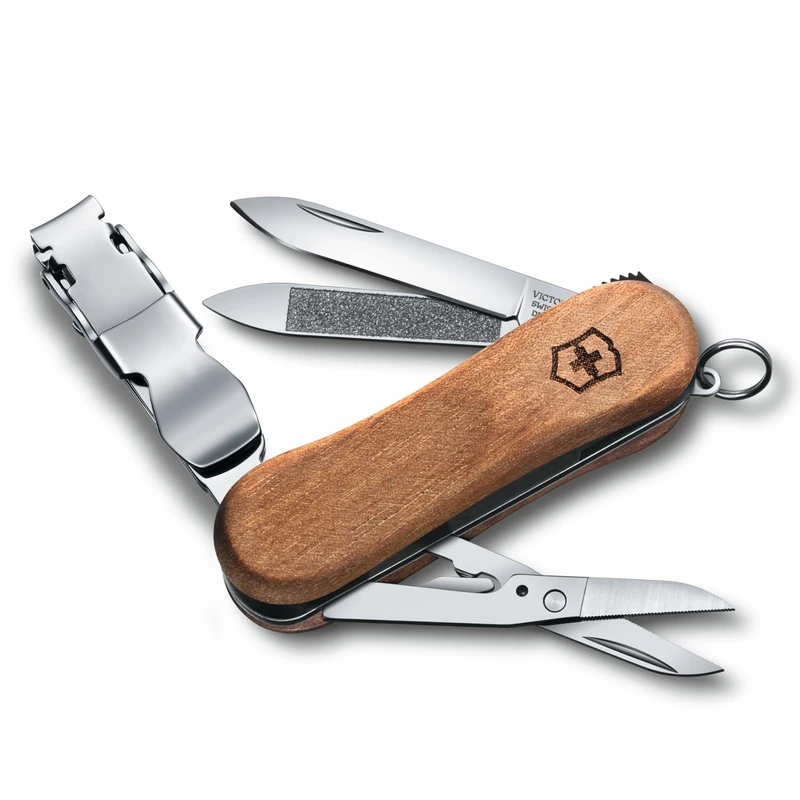 Victorinox Nailclip 580, Swiss Made, 6 Functions, Nail File, Nail Clipper, Blade, Scissors, Wood