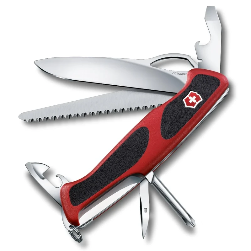 Victorinox, Ranger 78 M Grip, Swiss Army Pocket Knife, Large, Multi Tool, Camping, 12 Functions, Blade, Screwdriver 3 mm, Bottle opener, Lockable Blade, One Hand