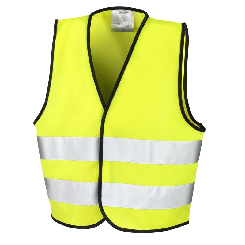 Result Core Kids Unisex Hi-Vis Safety Vest, Fluorescent Yellow, Size 10-12