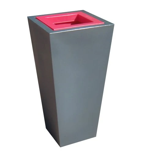 Green City Stark S Square Plant Pot with Water Reservoir Plastic Anthracite/Raspberry - Image 1