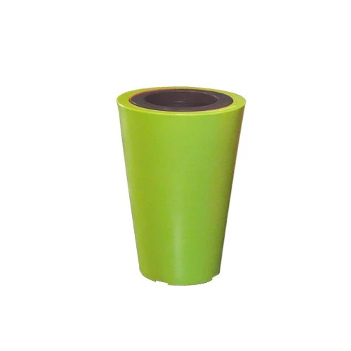 Green City Little Up Round Plant Pot with Ring Resin/Plastic Lime Green/Anthracite - Image 1