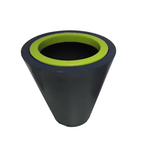 Green City Open XS Round Plant Pot with Ring Resin/Plastic Anthracite/Lime Green - Image 1