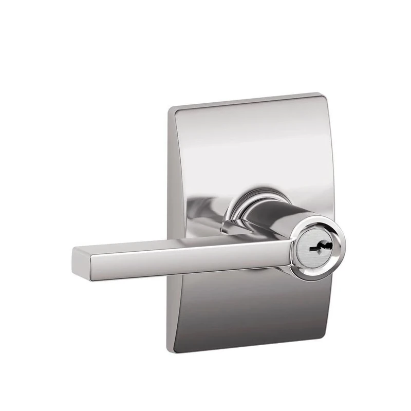 Schlage F51A LAT 625 CEN Century Collection Latitude Keyed Entry Lever, Bright Chrome