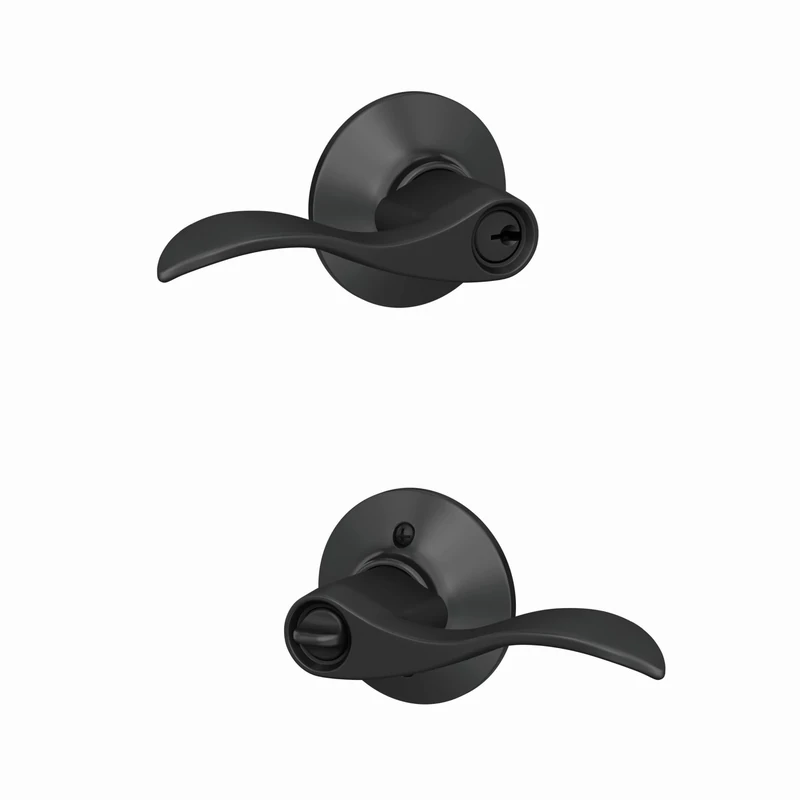 SCHLAGE F51AACC622, Keyed Entry, Matte Black F51A Acc 622 Accent Door Lever, Lock