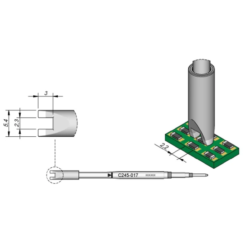 Jbc C245017 SMD Desoldering Tip for T245