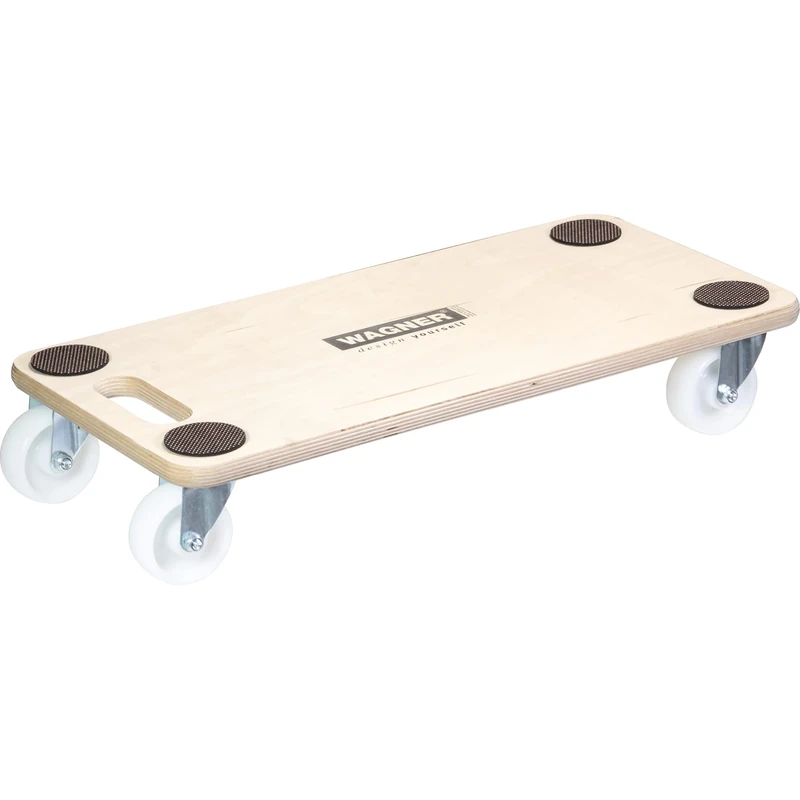 WAGNER Transport Aid MM 1126 I 59 x 29 x 11 cm - Load Capacity 200 kg - Ideal for Unwieldy Devices & Furniture I Soft Wheels I Carry Handle I Non-Slip Points I FSC® Certified - 20112601