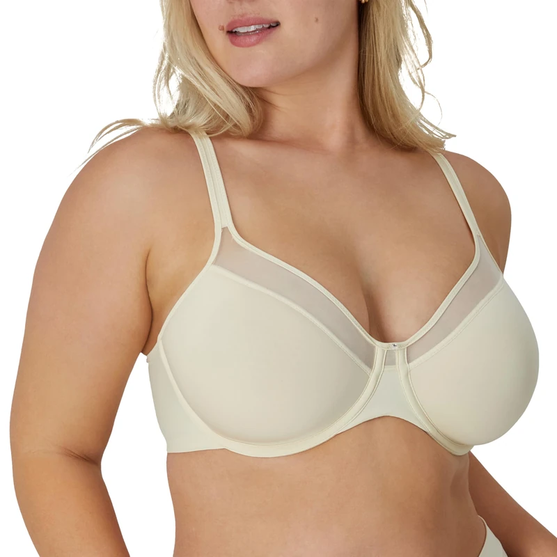 Bali Women's One Smooth U Ultra Illusion Neckline Underwire Bra, Light Beige, 38D