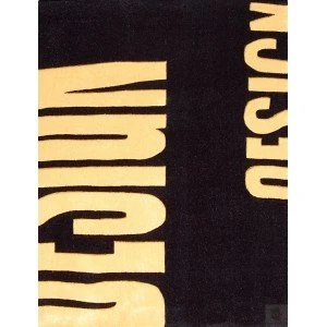 MONDIAL TAPIS Global Acrylic Design Hand Tufted Rug with Cotton Backing Rug 120 x 160 cm, black/yellow, 120 x 160 cm