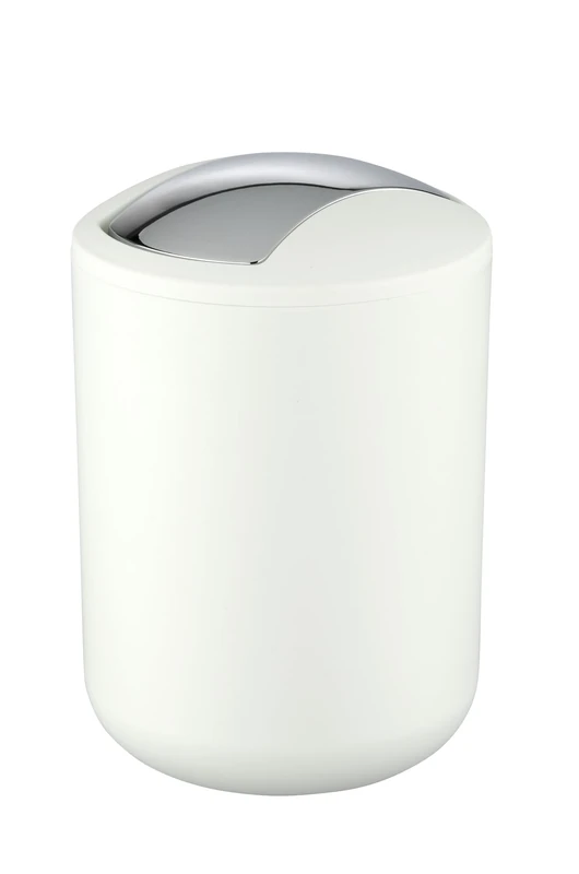 WENKO Brasil Swing Cover Bin, White, 14 x 14 x 21 cm - Image 1