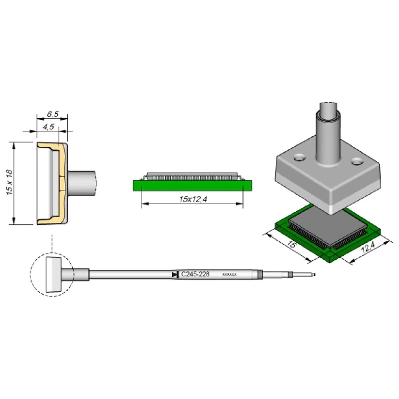 JBC C245228 SMD Desoldering Tip for T245
