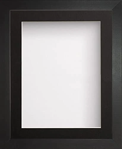 Radcliffe Black Wooden Deep Box 3D 30x20" Frame with Black Mount for Image A2 (23.4x16.5), White Backing Board * Choice of Sizes* Fitted with Perspex