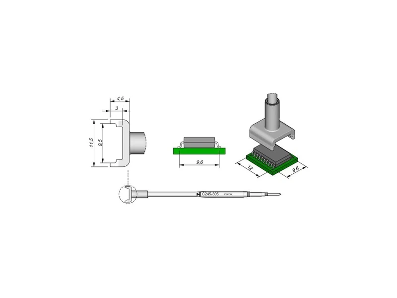Jbc C245305 SMD Desoldering Tip for T245 - Image 1