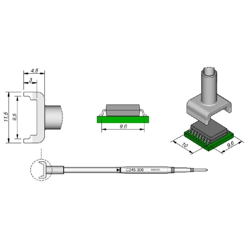 Jbc C245306 SMD Desoldering Tip for T245 - Image 1