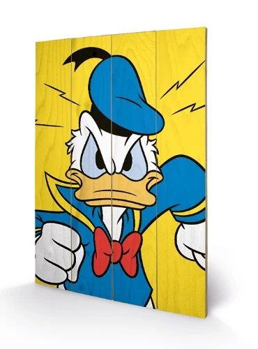 Pyramid International Donald Duck Mad Wood Print, Multi-Colour, 40 x 59 cm