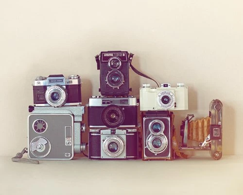 Ian Winstanley Camera Collection Canvas Print, Multi-Colour, 40 x 50 cm