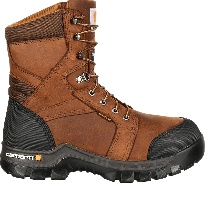 Carhartt Men's 8" Rugged Flex Waterproof Insulated Composite Toe Work Boot, Brown, 8 UK