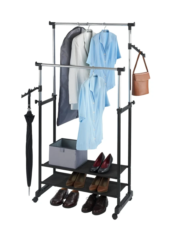 WENKO "All Clothes Rack, Black/Silver
