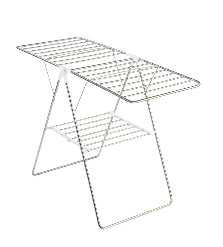 WENKO 3774018100 Laundry dryer Flex 15 m drying length, Metal Stainless steel, 145 x 90 x 60 cm, Silver matt