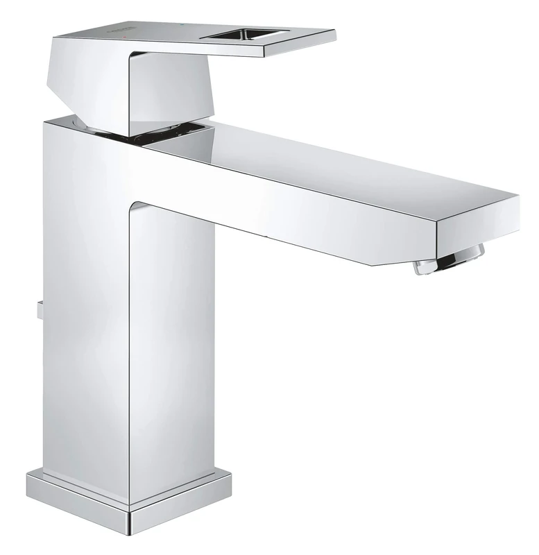 GROHE 23445000 Eurocube Bathroom Tap (Pop-Up Waste, Medium High Spout and Ecojoy)