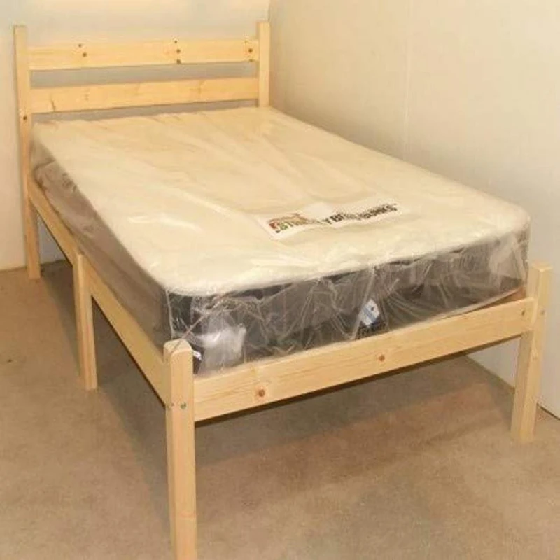 STRICTLY BEDS&BUNKS Somerset Pine Bed Frame including Sprung Mattress (20 cm), 4ft Double