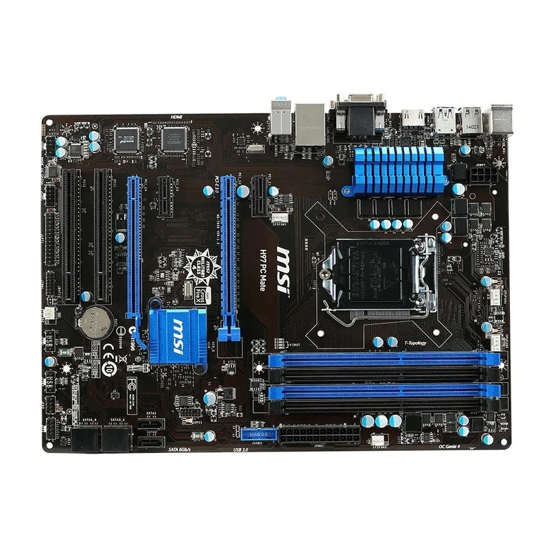 MSI H97 PC Mate Intel LGA1150 H97 ATX Motherboard (4x DDR3, 4x USB3.0, 8x USB2.0, GBE, LAN, HDMI, DVI, VGA)