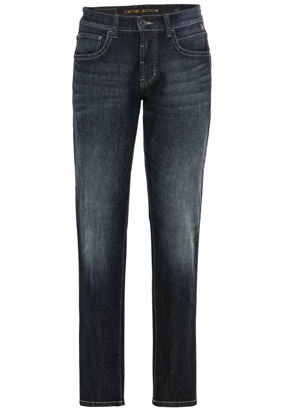 camel active Men's Relaxed Fit Woodstock Stretch Jeanshose Jeans, Dark Blue 85, 33 W/32 L
