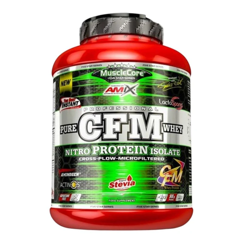 Amix | CFM Nitro Whey Protein with Actinos - Helps Maintain Muscle Mass - with Digestive Enzymes - Easy Digestion - Fast Absorption - Protein Powder - 1 kg - Double Chocolate Flavor