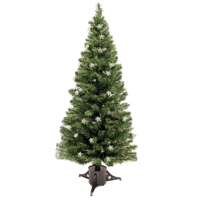 WeRChristmas Pre-Lit Multi-Colour Fibre Optic Christmas Tree with 32 Stars, Pack of 1