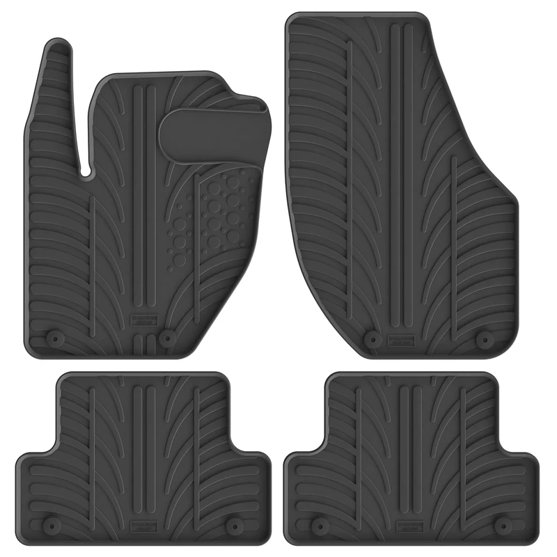 Gledring Rubber Mat Set Compatible with Volvo V40 2012- (T Profile 4-Piece + Mounting Clips