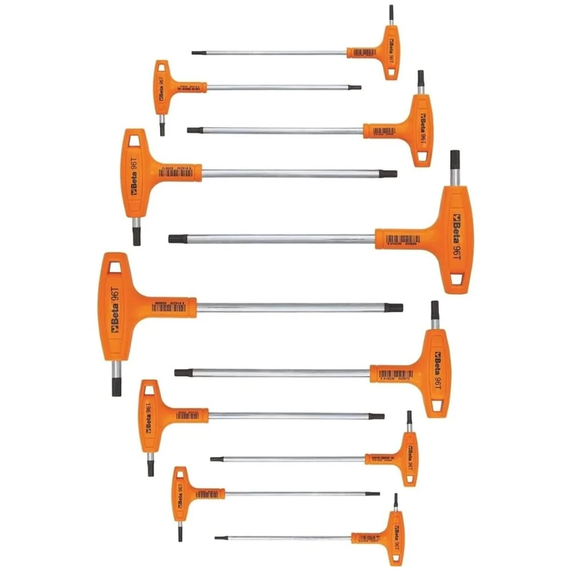 Beta 960951 Model 96 T/S11 Set of Offset Hexagon Key with High Torque Handle, Chrome-plated