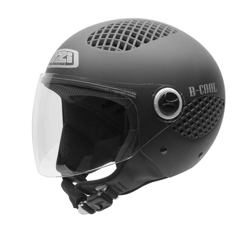 NZI B-Cool Motorcycle Helmet, Black Matte, 54