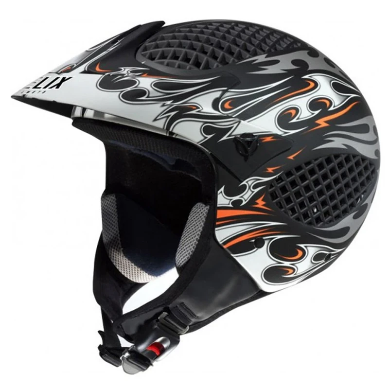 NZI Airzone Motorcycle Helmet, Black Matte/White, 55-56