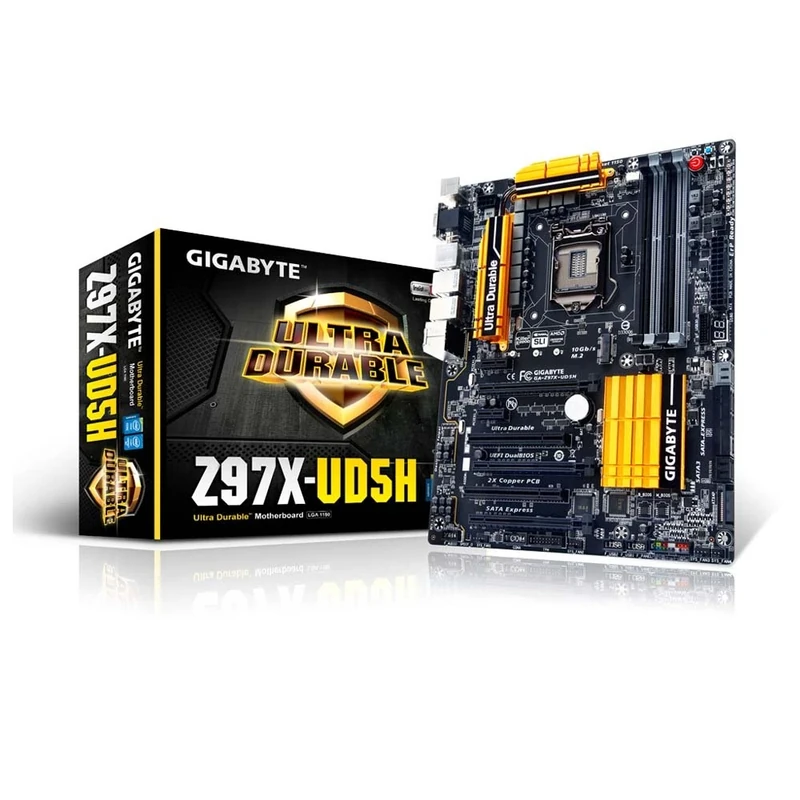 GIGABYTE Z97X-UD5H Intel LGA1150 Z97 ATX Motherboard (4x DDR3, 8x USB3.0, 6x USB2.0, GBE, LAN, HDMI, DVI-I, DSUB)