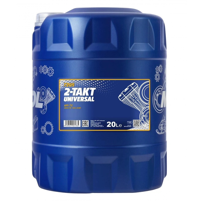 Mannol 20 Litres 2-Takt Engine Oil 7205 API TC Universal Mineral Based For Two-Stroke Engines