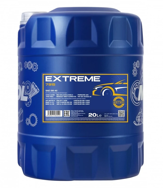 Mannol MN7915-20 Extreme 5W-40 Motor Oil, 20L Volume