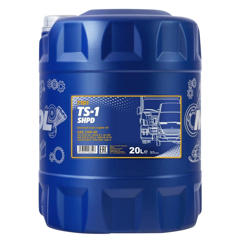 Mannol 20 Litres TS-1 SHPD 15W-40 Engine Oil 7101 API CH-4/SL Multigrade Mineral Based