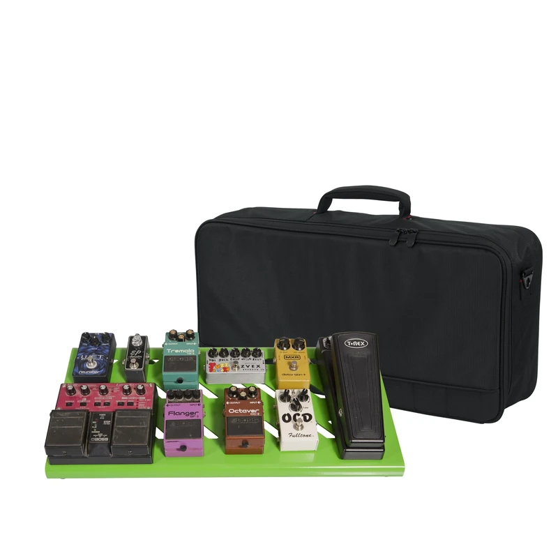 Gator Aluminum Guitar Pedal Board with Carry Bag Large: 23.75" x 10.66" | Green Pedalboards (GPB-BAK-GR)