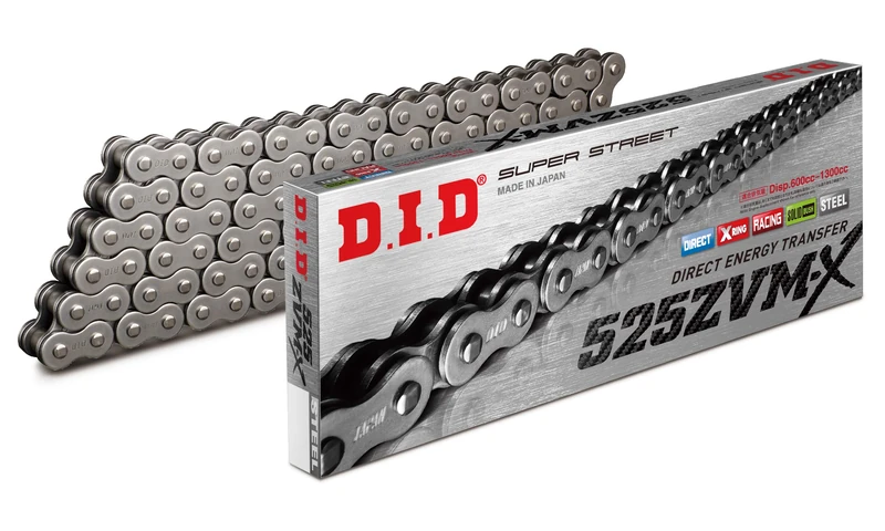 DID chain 525 ZVMX, 112 links (X-Ring), Open, with Rivet Link