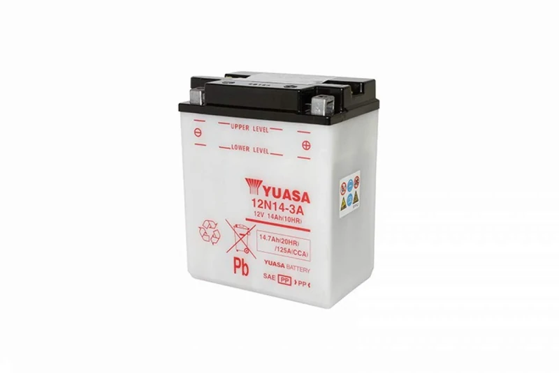 YUASA BATTERY 12N14-3A open without acid
