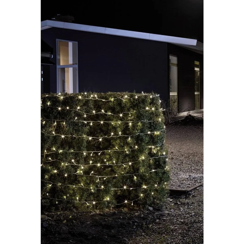 Konstsmide 3730-103 LED fairy lights / outdoor (IP44) / battery operated: 4xD 1.5V (excl.) / With light sensor, 6h and 9h timer / 240 warm white diodes / transparent cable
