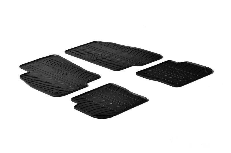 Gledring Rubber car mats set LHD compatible with Fiat Punto Evo 2009-2014 (T profile 4-pieces + mounting clips)