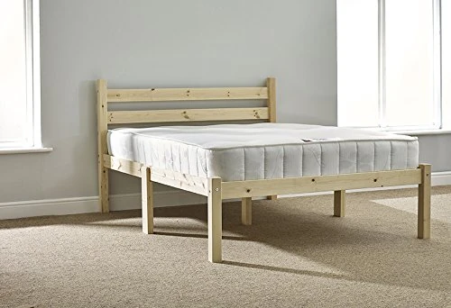 Strictly Beds and Bunks - Somerset Pine Bed Frame including Sprung Mattress (15cm), 4ft 6 Double